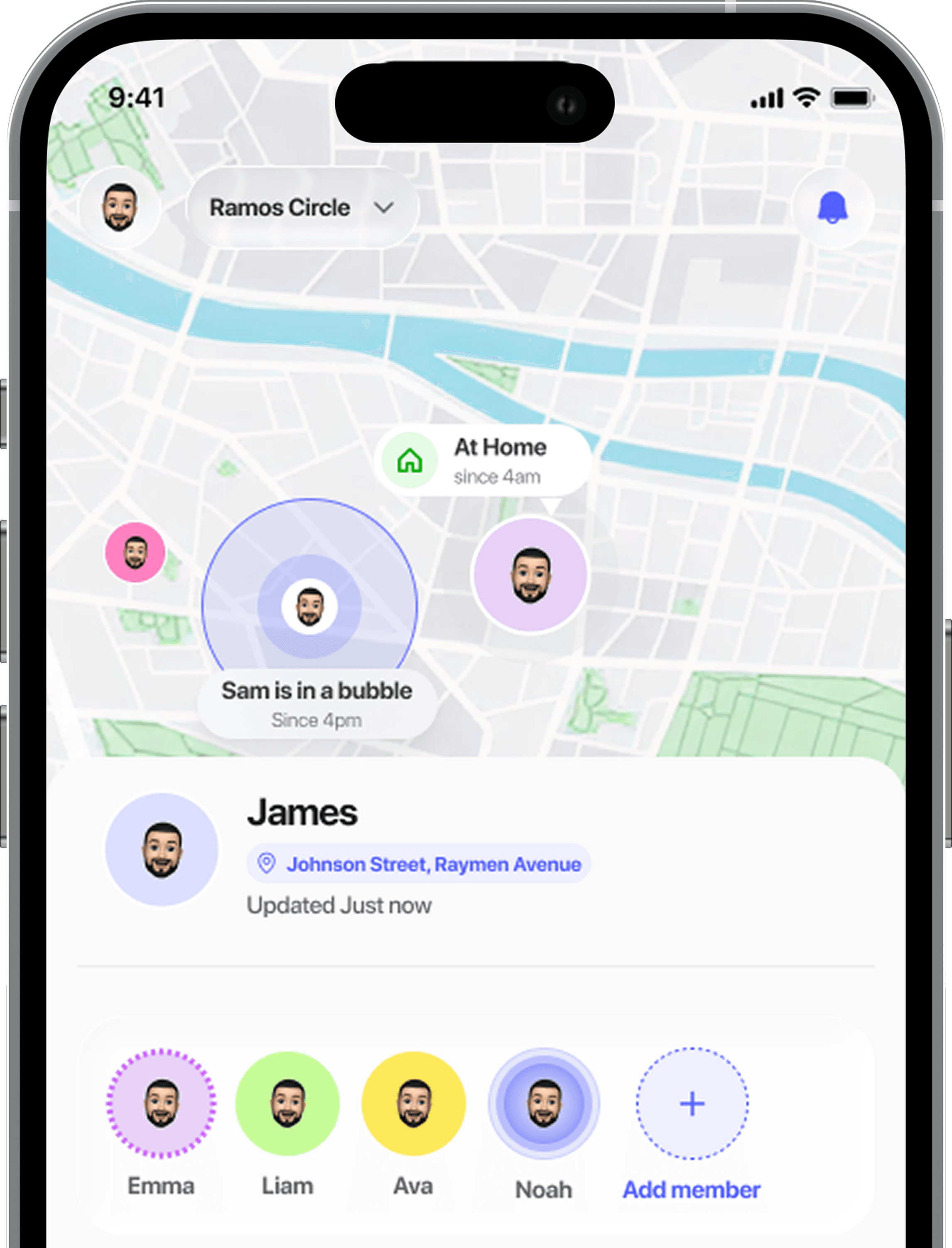 Bondtrail live family map screen